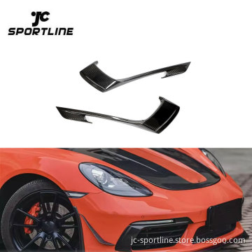 Carbon Fiber Front Bumper Air Intake for Porsche 718 Boxster/Cayman 2016-2019 Fog Light Trim